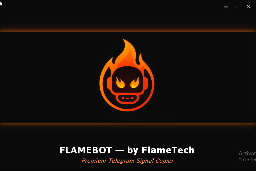 FlameBot app preview: splash screen
